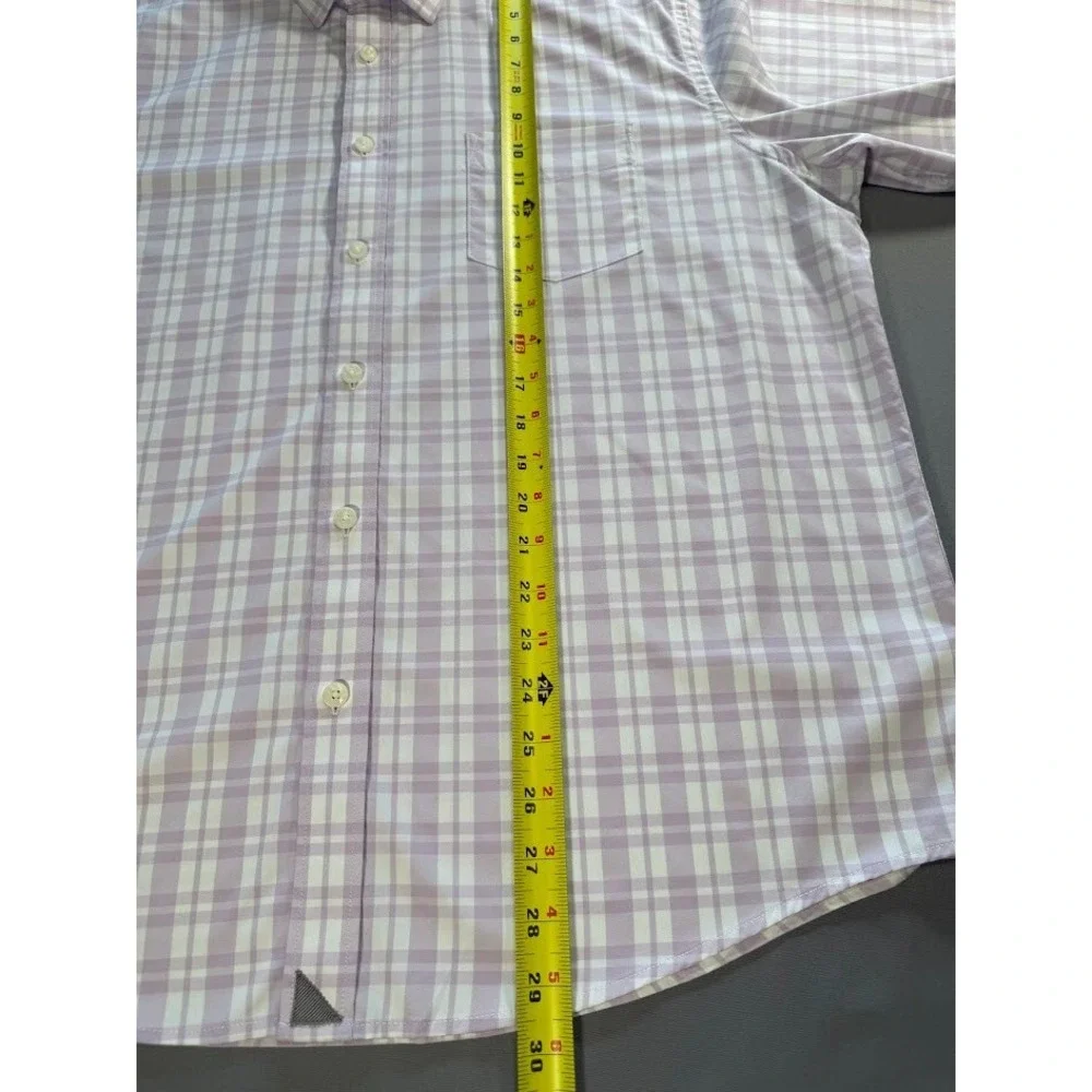 Untuckit Shirt Men XL Purple Plaid Button Up‎ Long Sleeve Pocket Lightweight - Picture 6 of 16